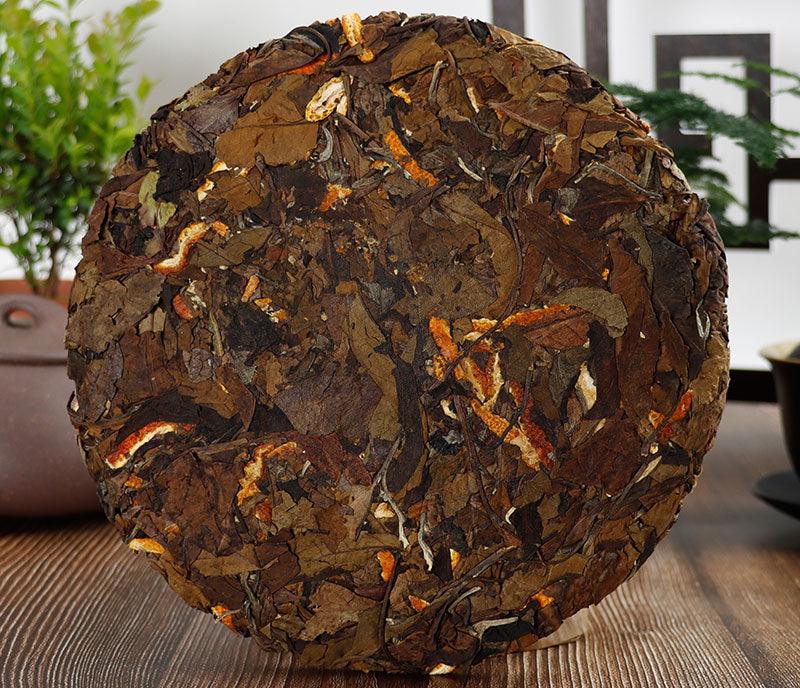 Chenpi White Tea Cake & Chenpi Puerh Tea Cake, Ancient Tree Leaves from Yunnan, 357g