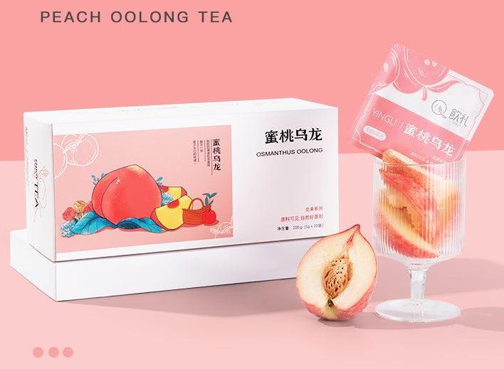 Peach Oolong Tea Bags with Osmanthus & Grape Fruits - Summer Wellness Herbal Tea for Women, Unsweetened, Perfect for Cold Brew