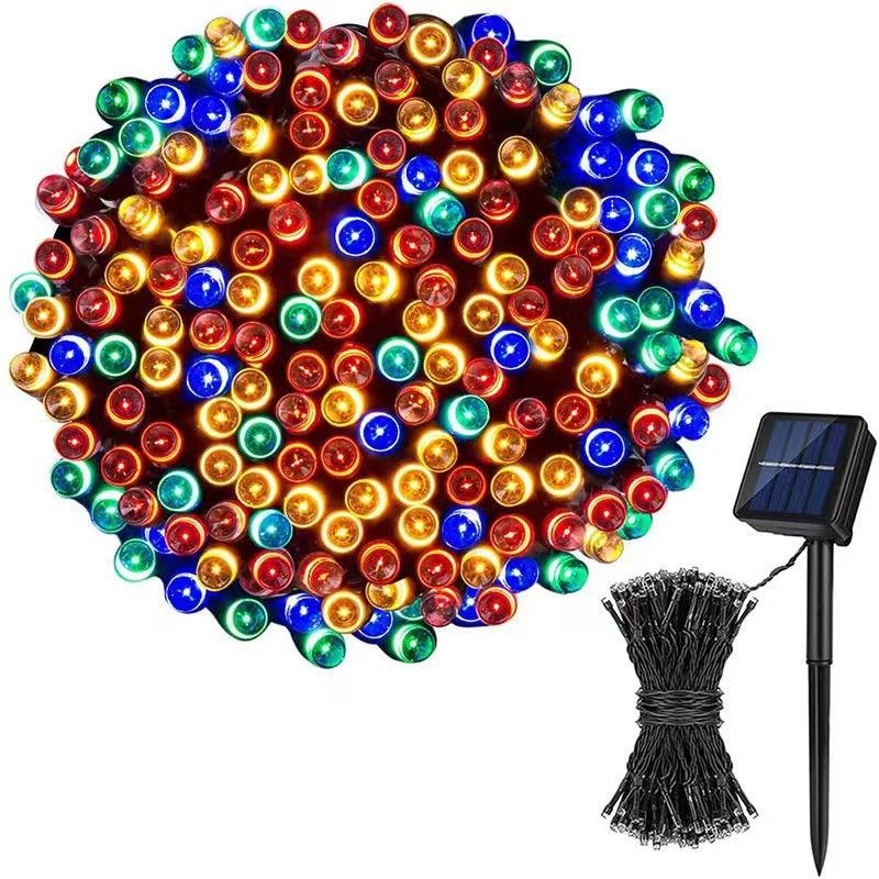 Christmas Lights, 105ft 300 LED 8 Modes Solar String Lights Waterproof Fairy Tree Lights for Garden, Patio, Fence, Balcony, Outdoors (Multicolor)