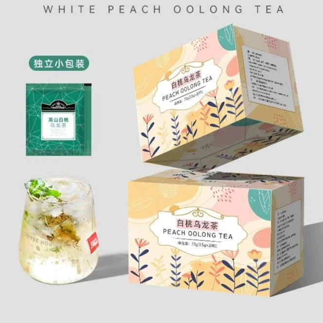 Premium Tea Blend Pack - Peach Oolong, Rose Infused Black Tea, White Peach Fruit Tea, Classic Oolong, & Cold Brew Ready Tea Bags