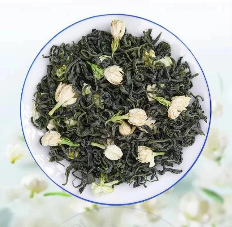 Premium Jasmine Green Tea - Intense Aroma, Snowflake Grade, Authentic Guangxi Hengxian Herbal Infusion, Individual Tea Bags