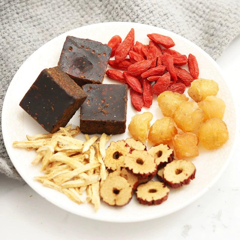 Organic Ginger Infusion with Red Dates, Longans, Goji Berries & Black Sugar - Natural Menstrual Support & Vitality Boost