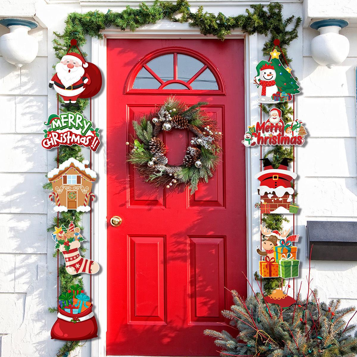 Christmas Decorations Merry Christmas Banner Xmas Porch Door Sign Welcome Banner for Wall Home Party Decor Christmas Decorations Indoor Outdoor