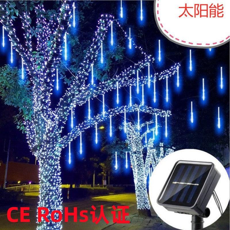 Christmas Lights Outdoor, 8 Tubes Meteor Shower Lights LED Snow Falling Icicle Cascading Lights for Xmas Tree Wedding Decoration Party