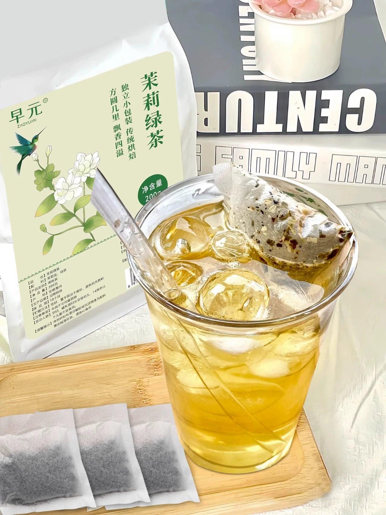 Jasmine Green Tea Bags - Premium Blend for Cold Brew & Hot Infusions - Individually Wrapped for Freshness & Convenience