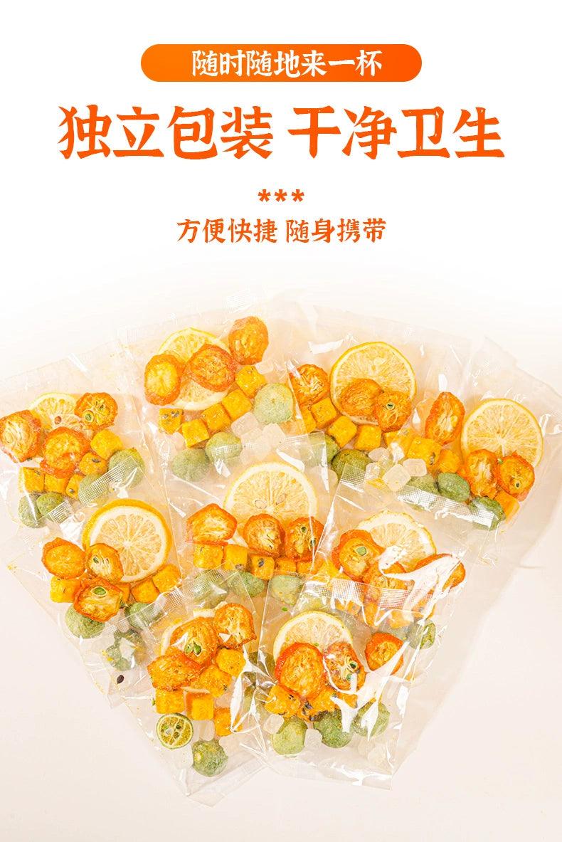 Exquisite Citrus Blossom Tea Bags - Golden Kumquat, Lemon, & Passionfruit Infusion - Natural Fruit Tea for Refreshing Brew