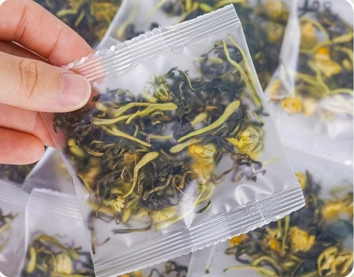 Summer Detox Tea Blend - Chrysanthemum, Golden Flower, Dandelion & Baby Chrysanthemum - Natural Cooling & Cleansing Infusion for Women's Skin Clarity - Convenient Tea Bags