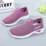 Baskets pour Femme en Gros Violet Rouge Noir Nouveaux Styles Respirantes ?? Enfiler Prix Abordable Chaussures Femme pour Printemps Automne