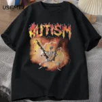 Autiste dr?le squelette T-Shirt hommes femmes autisme Meme graphique t-shirts Harajuku mode coton Vintage T-Shirt unisexe Streetwear