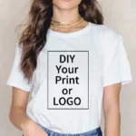 T-shirt personnalis?? femmes hommes personnalis?? imprim?? 100% coton ?? manches courtes votre Logo Photo marque texte t-shirt personnaliser v??tements graphiques - Image 4