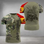 Drapeau espagnol graphique hommes T-shirt arm??e d??contract?? ?? manches courtes t-shirts hommes chasse T-shirt espagnol v??t??rans haut Camouflage v??tements Xl