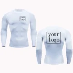 T-shirt de compression personnalis?? pour hommes et femmes, haut ?? s??chage rapide, logo imprim??, design original, entra?nement de jogging, salle de sport, votre design, nouveau - Image 4