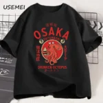 Osaka Dotonbori poulpe ivre graphique t-shirts Style japonais amoureux des aliments de rue t-shirt coton Vintage ?? manches courtes t-shirts - Image 3