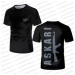 ASKARI-T-shirt de boxe respirant ?? manches courtes pour homme, t-shirt de sport en maille, entra?nement en plein air, design de match de gastronomie, 3D - Image 2