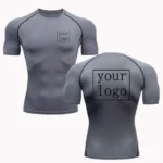 T-shirt de compression personnalis?? pour hommes et femmes, haut ?? s??chage rapide, logo imprim??, design original, entra?nement de jogging, salle de sport, votre design, nouveau - Image 5