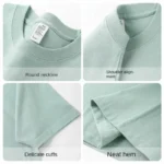 ??t?? coton robuste 300 grammes am??ricain pur coton manches courtes T-shirt hommes d??contract?? Base haut surdimensionn?? T-shirt - Image 6