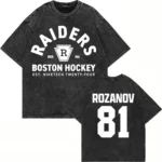 100% coton Vintage lav?? chauff?? rivalisserie Ilya Rozanov 81 Boston Raiders t-shirt hommes Scott chasseur Shane hollandre lavage ?? l'acide t-shirts