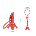 10Pcs Eiffel Tower Model Keychain Retro Paris Keyring Metal Split Key Ring Tower Keychain - Image 6