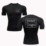 T-shirt de compression personnalis?? pour hommes et femmes, haut ?? s??chage rapide, logo imprim??, design original, entra?nement de jogging, salle de sport, votre design, nouveau