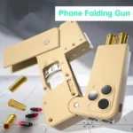 Shell Ejecting Black Toy Guns For Adults Boys Folding iPhone Gun That Look Real Folding Mobile Phone Dropshipping - Image 4