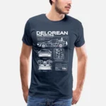 Retour vers le futur Delorean sch??ma T-Shirt imprim?? T-Shirt hommes moto coton T-Shirt ??t?? hommes Hip Hop t-shirts - Image 3