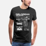 Retour vers le futur Delorean sch??ma T-Shirt imprim?? T-Shirt hommes moto coton T-Shirt ??t?? hommes Hip Hop t-shirts