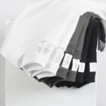 2 pi??ces 100% coton solide t-shirts hommes et femmes ?? manches courtes blanc t-shirts d??contract?? respirant ample col rond T-shirt Couple hauts - Image 2