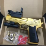 Continuous Fire Pistol Desert Eagle Mechanical Empty Hanging Soft Bullet Toy Gun Shell Ejection Decompression Toy Gift for Boys