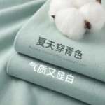 ??t?? vert clair poids lourd 300G T-shirt ?? manches courtes coton hommes ample d??contract?? chemise de Base cor??en T-shirt femmes - Image 5