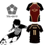 Jersey Futsal motif Vl Replika bleu serrure Anime Bastard Munich ??t?? hommes et femmes 3Dt chemise sport d??contract?? t petit haut