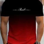 Hommes d??grad?? r??initialiser lettre 3D imprim?? T-shirt ??t?? en plein air sport d??contract?? s??chage rapide ?? manches courtes haut grande taille hommes v??tements