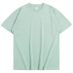 ??t?? vert clair poids lourd 300G T-shirt ?? manches courtes coton hommes ample d??contract?? chemise de Base cor??en T-shirt femmes - Image 6