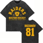 100% coton Vintage lav?? chauff?? rivalisserie Ilya Rozanov 81 Boston Raiders t-shirt hommes Scott chasseur Shane hollandre lavage ?? l'acide t-shirts - Image 4