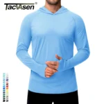 TACVASEN T-Shirts de Protection solaire ?? manches longues pour hommes, sweat ?? capuche d??contract?? r??sistant aux UV T-Shirts respirants l??gers ?? s??chage rapide T-Shirts masculins