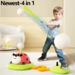 Musical Jump Sports Toys Toss Ring Game Toy and Rocket Launcher for Kids Ladybug Multifunction Outdoor Machine Gifts - Image 5