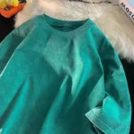 T-shirt surdimensionn?? d??lav?? ?? l'acide Y2K pour femmes, Vintage, Streetwear, lavage min??ral, hauts amples de marque de luxe pour filles - Image 3